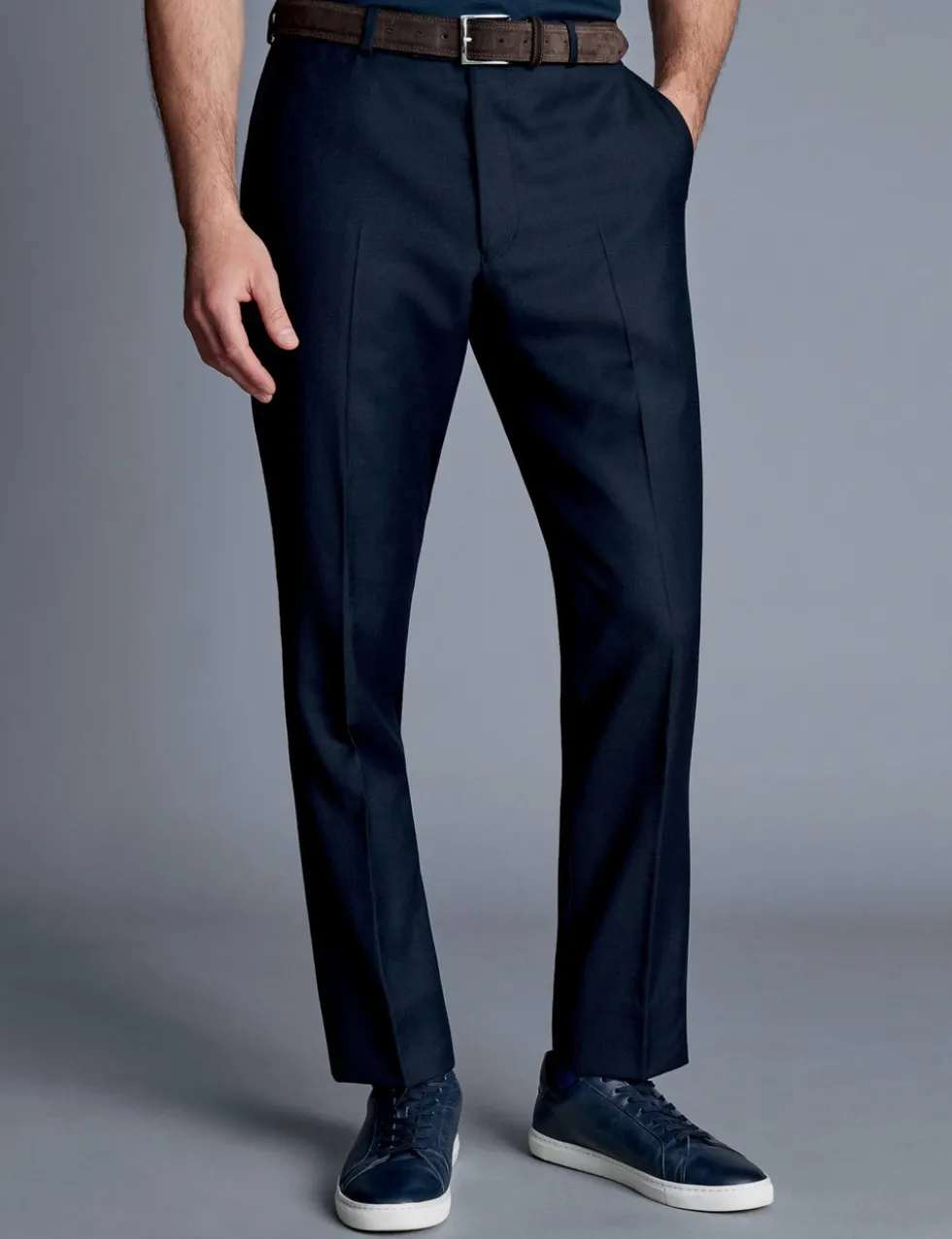 Slim Fit Pure Wool Suit Trousers