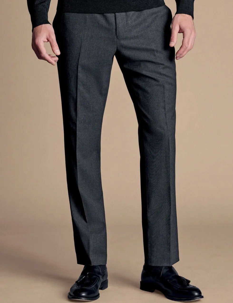Slim Fit Pure Wool Twill Suit Trousers