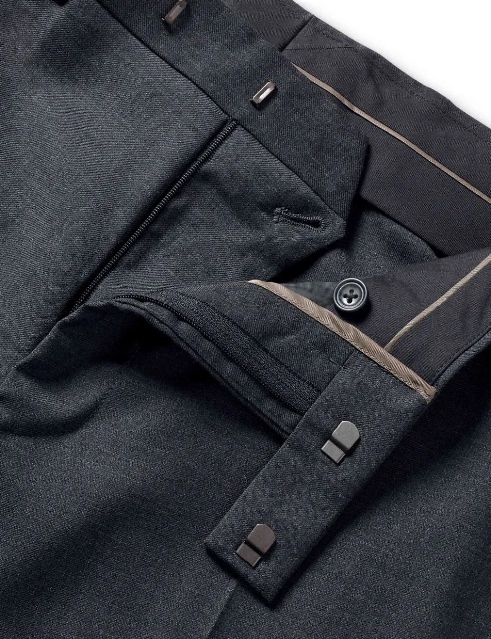 Slim Fit Pure Wool Twill Suit Trousers