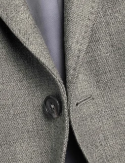 Slim Fit Pure Wool Twill Textured Jacket