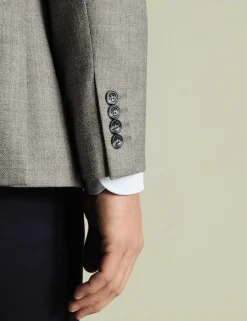 Slim Fit Pure Wool Twill Textured Jacket