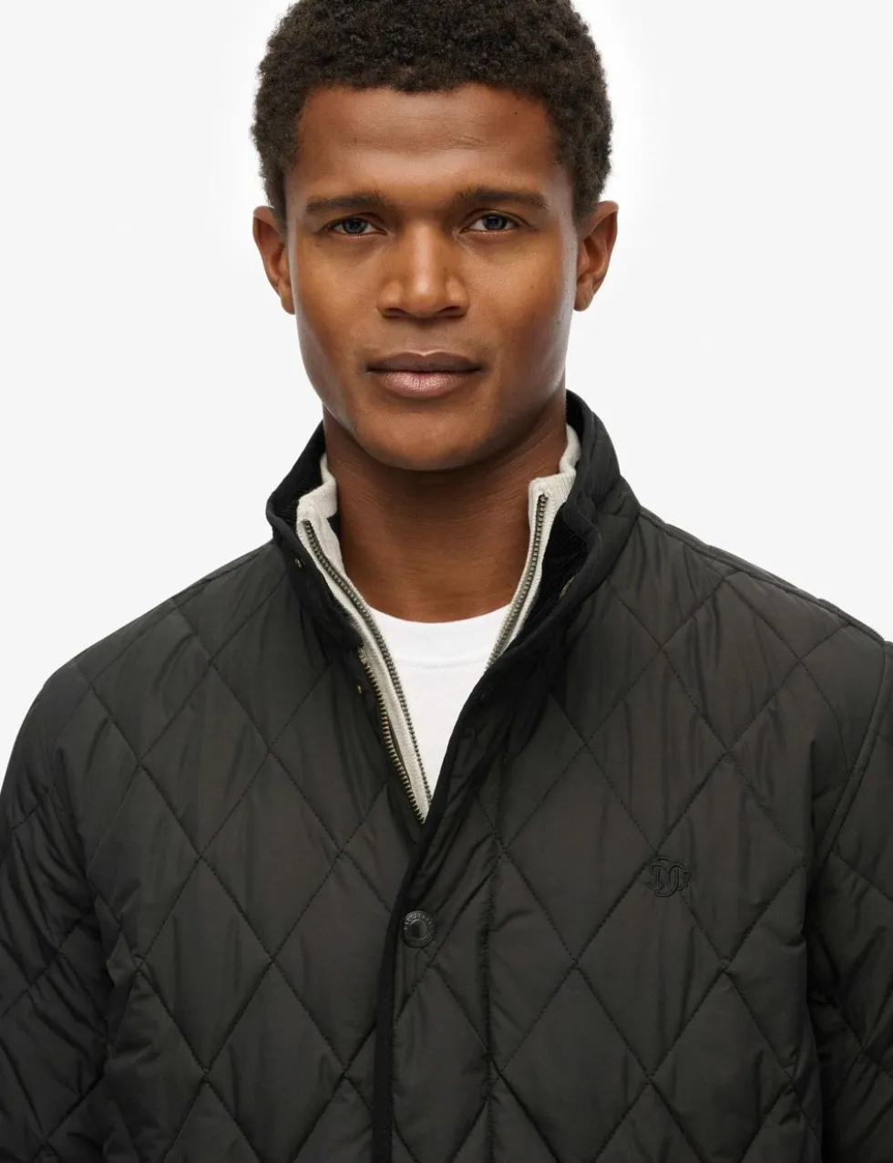 Slim Fit Quilted Funnel Neck Estate Jacket