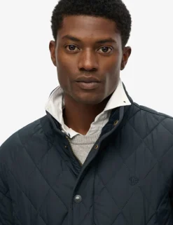 Slim Fit Quilted Funnel Neck Estate Jacket