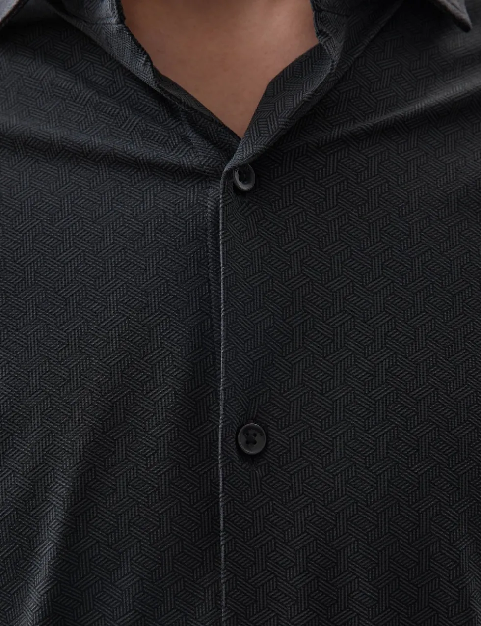 Slim Fit Super Stretch Printed Shirt