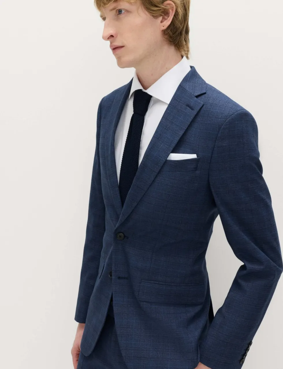 Slim Fit Textured Check Jacket