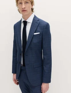 Slim Fit Textured Check Jacket