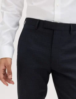 Slim Fit Textured Stretch Suit Trousers