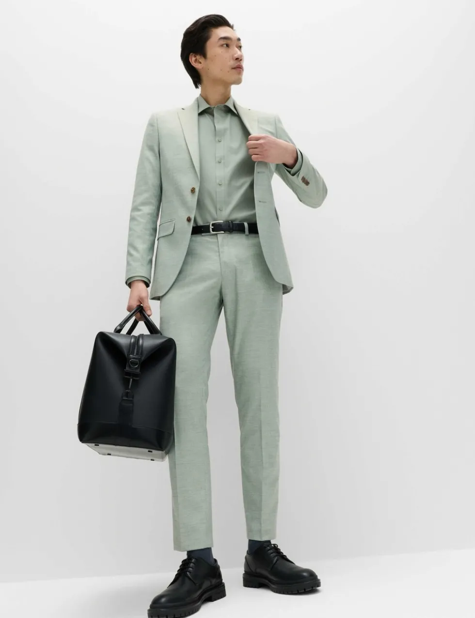 Slim Fit Textured Stretch Trousers