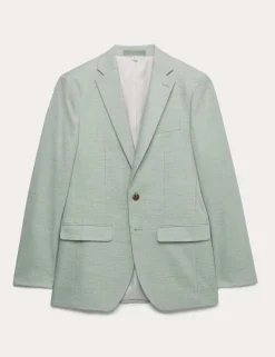 Slim Fit Textured Stretch Suit Jacket