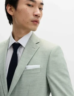 Slim Fit Textured Stretch Suit Jacket