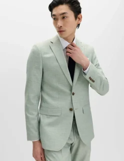 Slim Fit Textured Stretch Suit Jacket