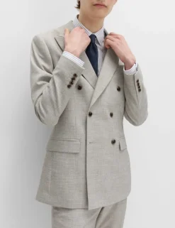 Slim Fit Textured Twill Stretch Suit Jacket