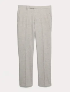 Slim Fit Textured Twill Stretch Trousers
