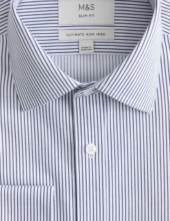 Slim Fit Ultimate Non Iron Cotton Striped Shirt