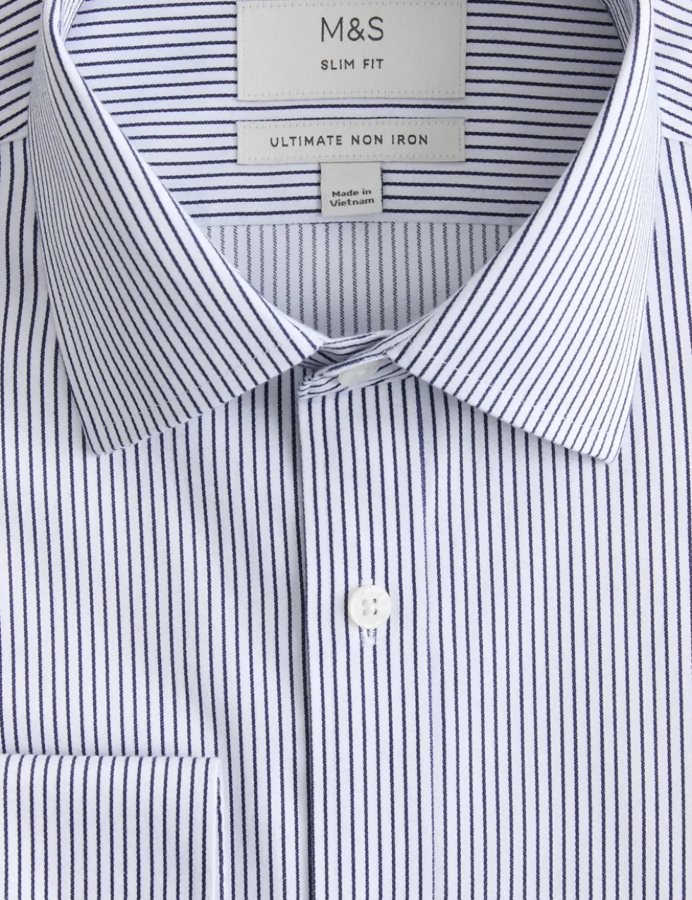 Slim Fit Ultimate Non Iron Cotton Striped Shirt