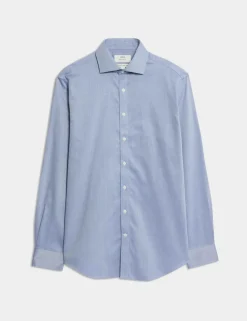 Slim Fit Ultimate Non Iron Pure Cotton Textured Shirt