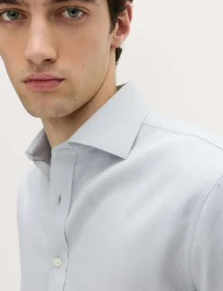 Slim Fit Ultimate Non Iron Pure Cotton Textured Shirt