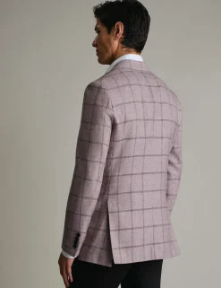 Slim Fit Wool Blend Check Suit Jacket
