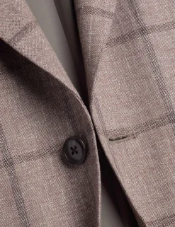 Slim Fit Wool Blend Check Suit Jacket
