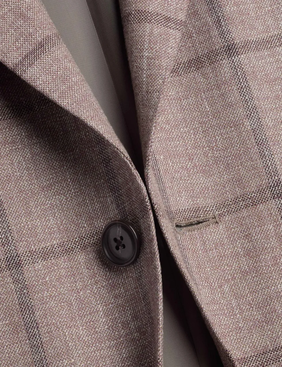 Slim Fit Wool Blend Check Suit Jacket