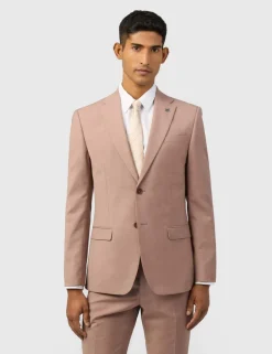 Slim Fit Wool Blend Single Breasted Suit Jacket