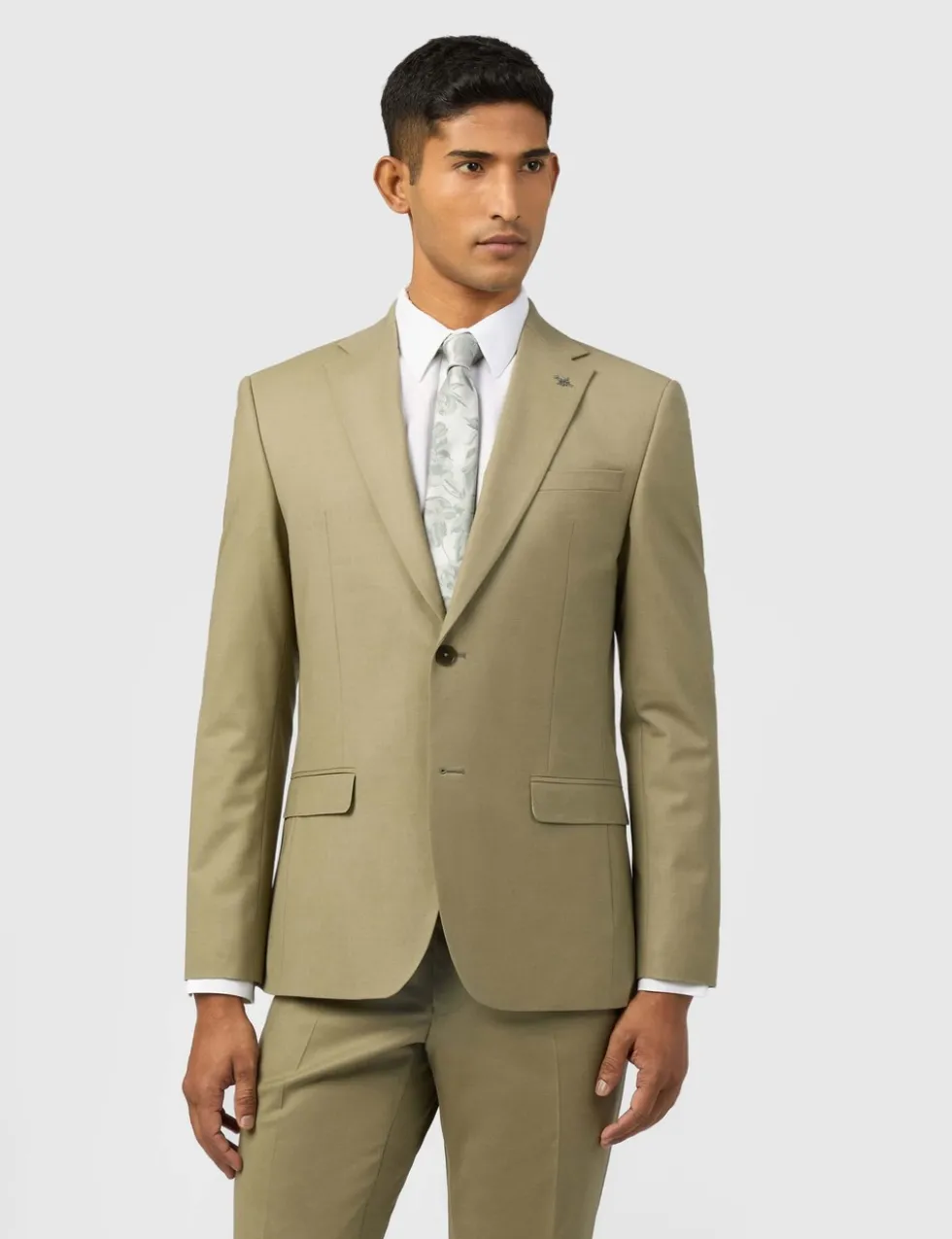 Slim Fit Wool Blend Single Breasted Suit Jacket
