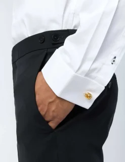 Slim Fit Wool Rich Flat Front Performance Trousers