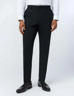 Slim Fit Wool Rich Flat Front Performance Trousers