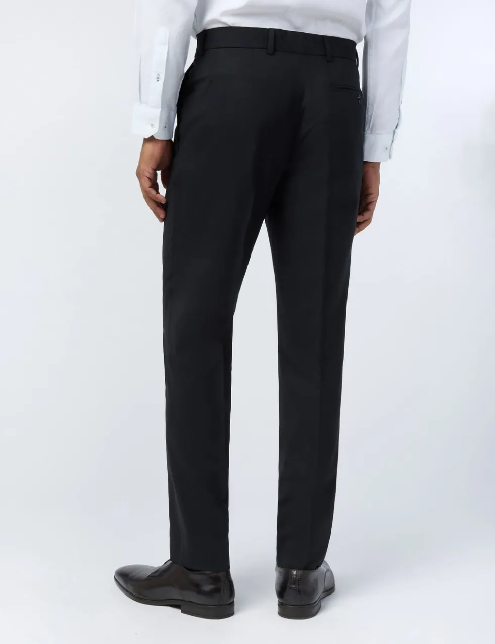 Slim Fit Wool Rich Flat Front Performance Trousers