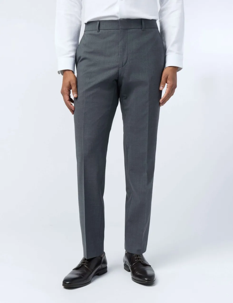 Slim Fit Wool Rich Flat Front Performance Trousers