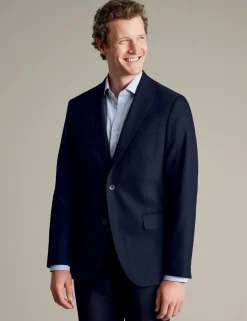 Slim Fit Wool Rich Stretch Textured Jacket