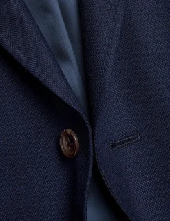 Slim Fit Wool Rich Stretch Textured Jacket