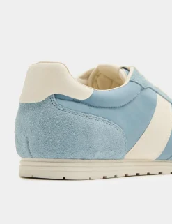 Slim Line Leather Mix Runner Trainers