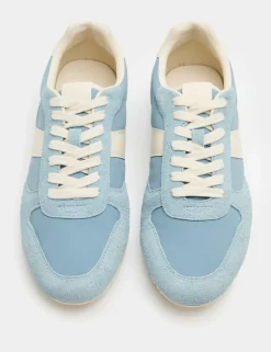 Slim Line Leather Mix Runner Trainers