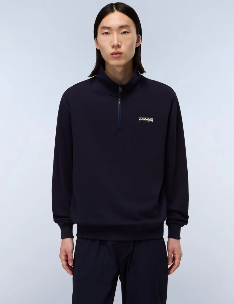 Small Box Pure Cotton Half Zip Sweatshirt