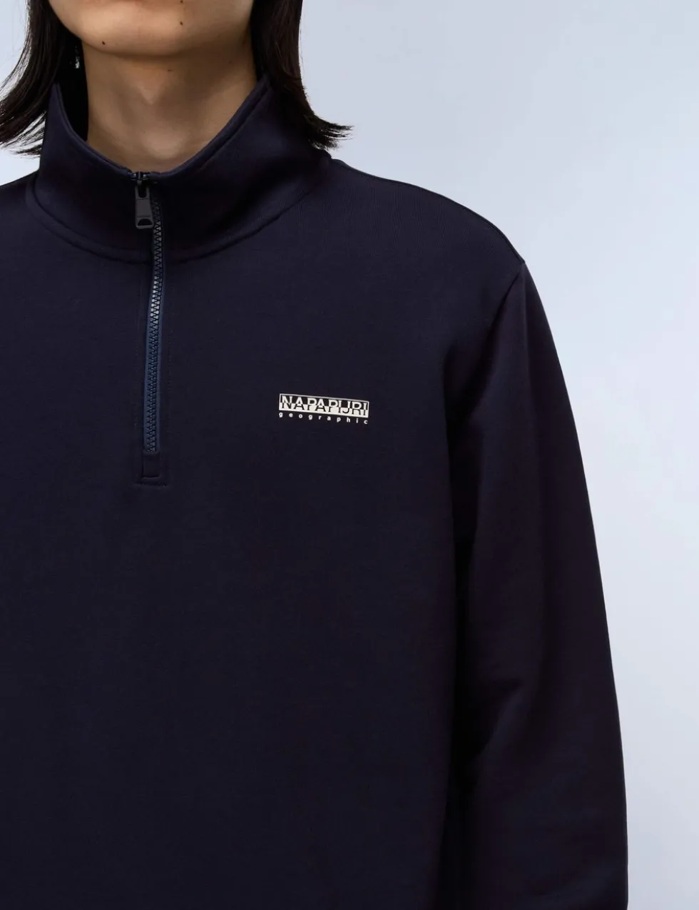 Small Box Pure Cotton Half Zip Sweatshirt
