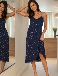 Sofa Loves Lace Soft Jersey Hidden Support Wrap Midi Chemise