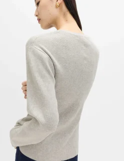 Soft Touch Crew Neck Peplum Fitted Cardigan