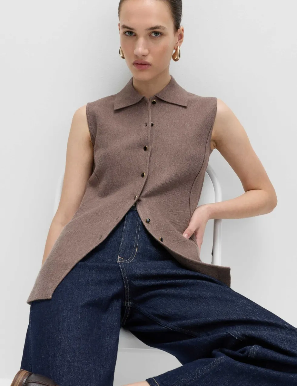 Soft Touch Longline Knitted Waistcoat
