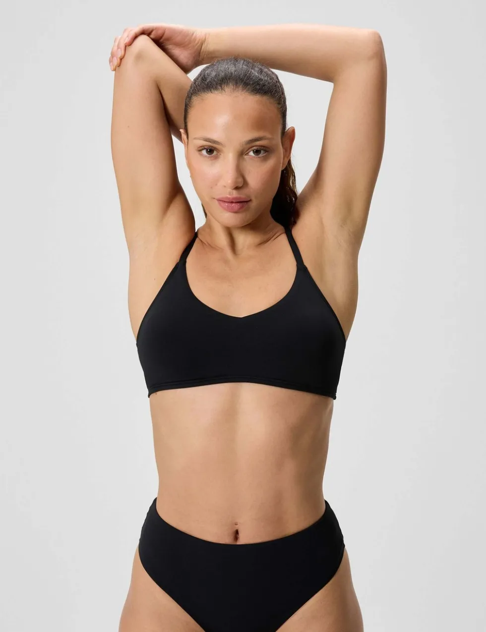 Solid Scoop Neck Bikini Top