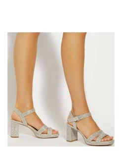 Sparkle Block Heel Sandals