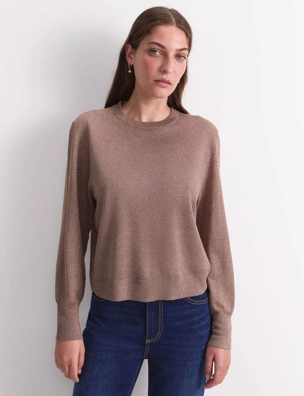 Sparkly Crew Neck Relaxed Jumper