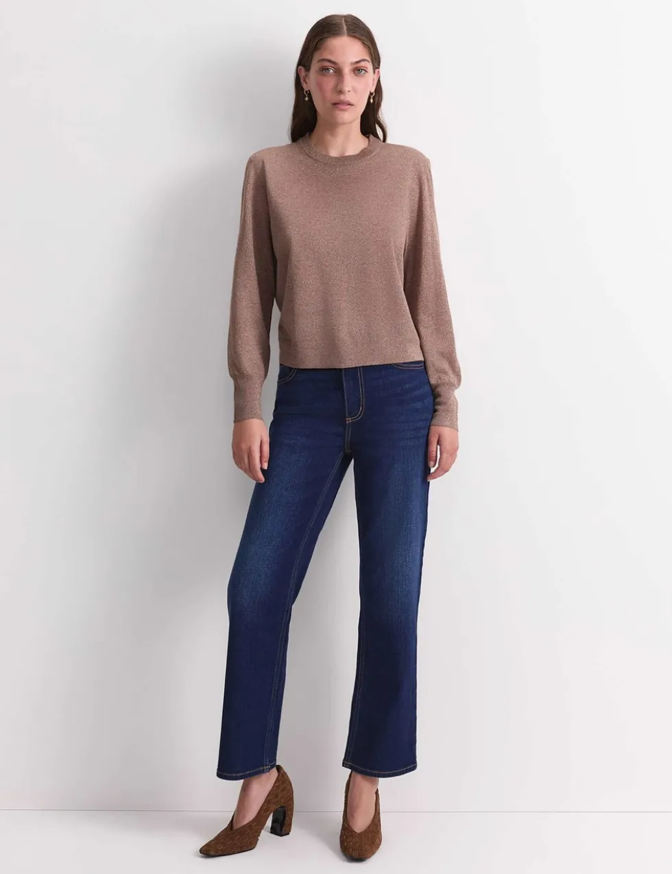 Sparkly Crew Neck Relaxed Jumper