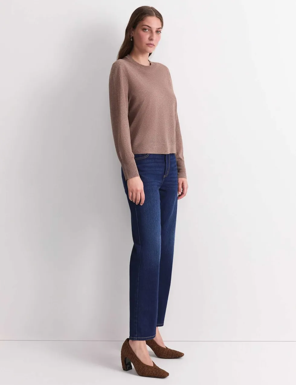 Sparkly Crew Neck Relaxed Jumper