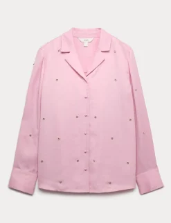 Sparkly Embellished Collared Shirt