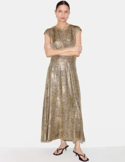 Sparkly Round Neck Midaxi Waisted Dress