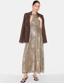 Sparkly Round Neck Midaxi Waisted Dress