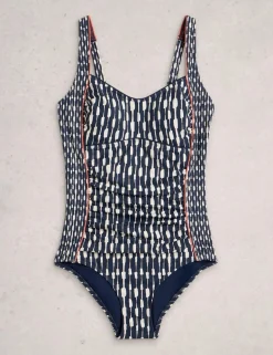 Splash Control Printed Ruched Swimsuit