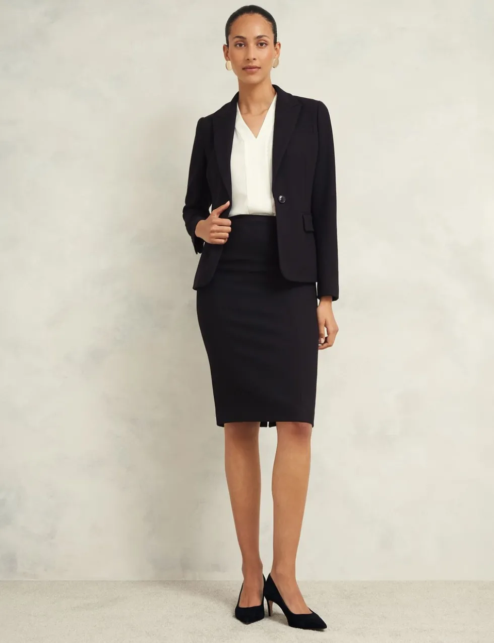 Split Back Knee Length Pencil Skirt