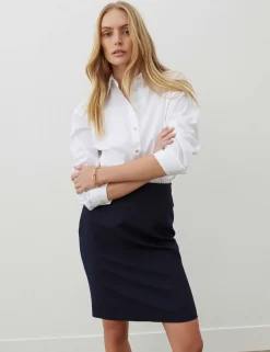 Split Back Knee Length Pencil Skirt